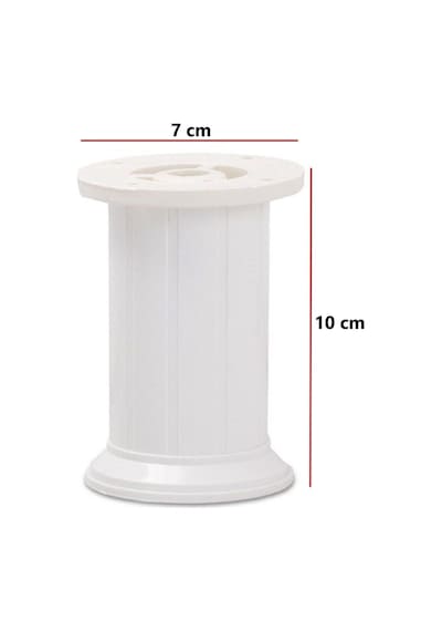 4 Adet 10 Cm Polimer Sert Plastik Dolap Ayak Ayarlı- Vidalı - Tv Ünitesi Ayak-komidin Ayak- Beyaz Diğer