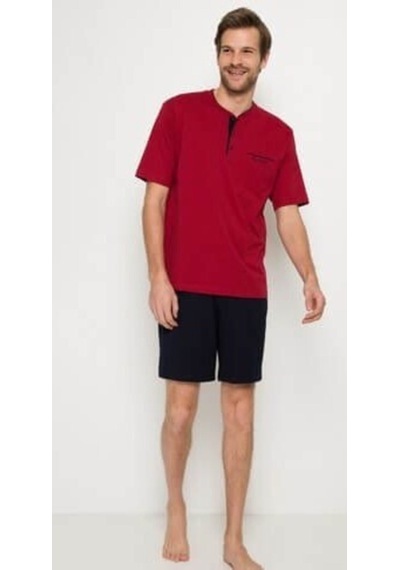 Pierre Cardin Bordo Pijama Takımı 3'lu +beyaz Atlet Boxer Takım 5370-150 Bordo