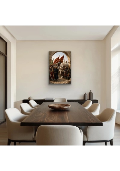 Fatih Sultan Mehmet İstanbul'un Fethi Kanvas Tablo 20x30 Cm Çok Renkli