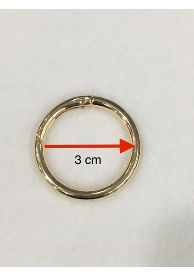 Karantuhafiye Çanta Halkası Yuvarlak Yaylı Klips 3 Cm 4 Lü Set Gold Gold Çok Renkli