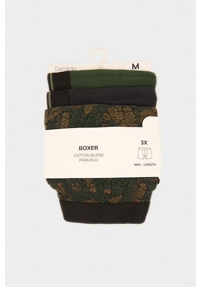 Defacto Regular Fıt Floral 3lü Boxer G9280ax26spgn1192 Yeşil-gn1192