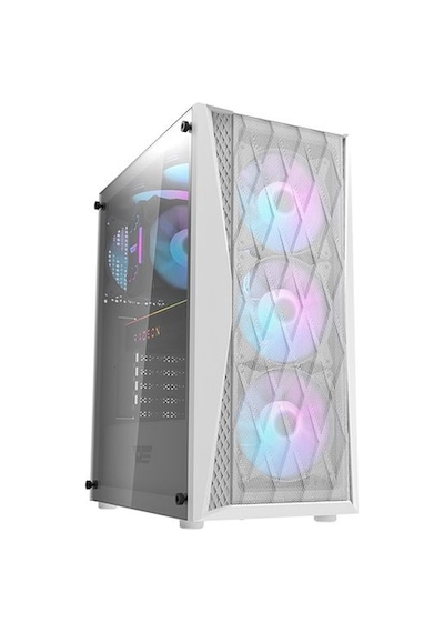 Zoko Melody White 4x12 CM Fanlı Temperli Cam Mesh Panel Bilgisayar Kasası