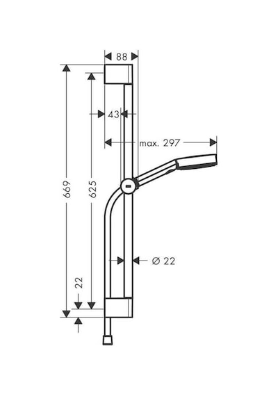 Hansgrohe Pulsify Select S Duş Seti 105 3jet Relaxation, 65 cm duş barı ile - 24160000