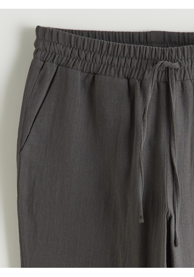 Lcw Modest Antrasit Beli Lastikli Kadın Pantolon