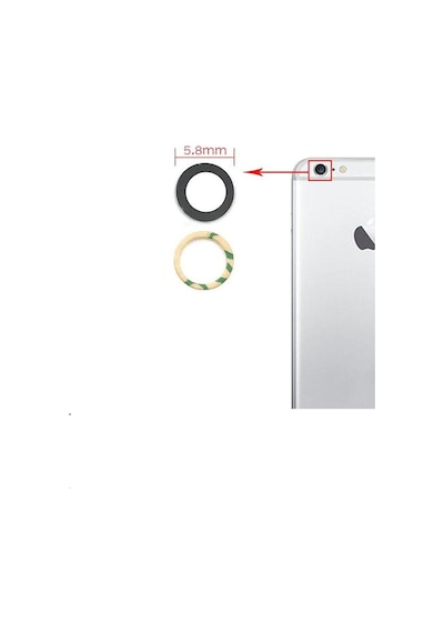 Apple Uyumlu iPhone 6s Kamera Camı Beyaz Renk İnd01657