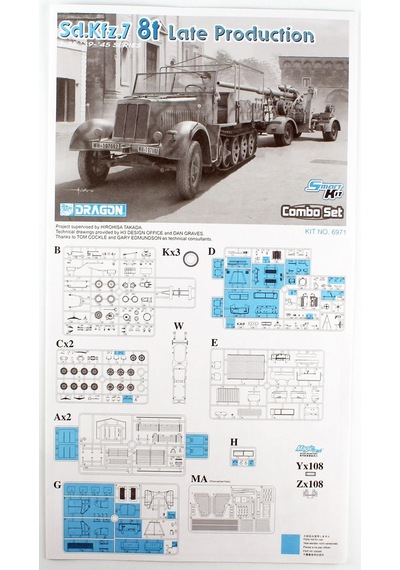 Dragon 6971 1/35 Ölçek, Sd.kfz.7 8 Ton Yarı Paletli Kamyon Geç Dönem Ve 8,8cm Flak 36/37 Top, Plastik Model Kiti-35449