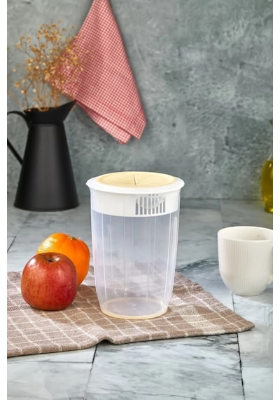 1,5 Lt Sıçratmaz Blender Ve Mikser Kabı Kapaklı Sıçratmayan Çırpma Mikser Kabı Beyaz