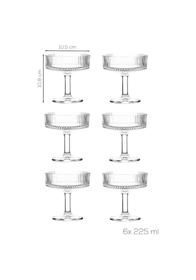 Porsima Rygk0072/6 Clara 6lı Ayaklı Cam Kase Puding Tatlı Ve Dondurma Kasesi Lokumluk Şekerlik Kase Seti Çerez Kasesi 225ml