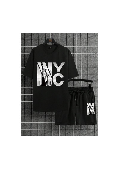 Alt/üst T-shirt Ve Şort Takımı Kod Alt173 Siyah