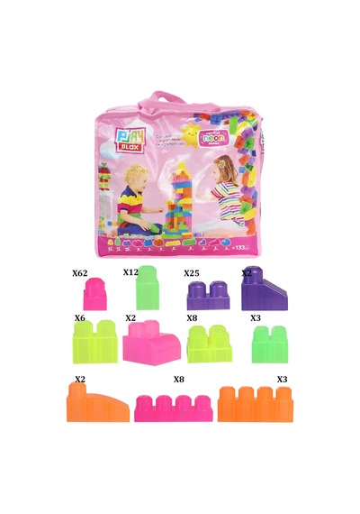 Play Blox 2991 Neon Renkler Mega Blok Seti 133 Parça Pembe Çantalı