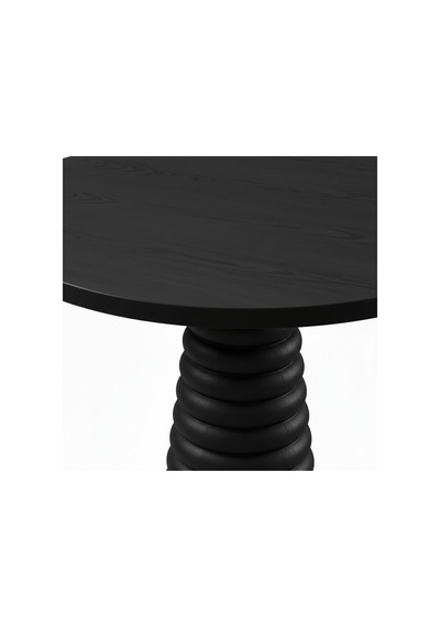 Spirra Yuvarlak Ahşap Yemek Masası 120x120 Siyah