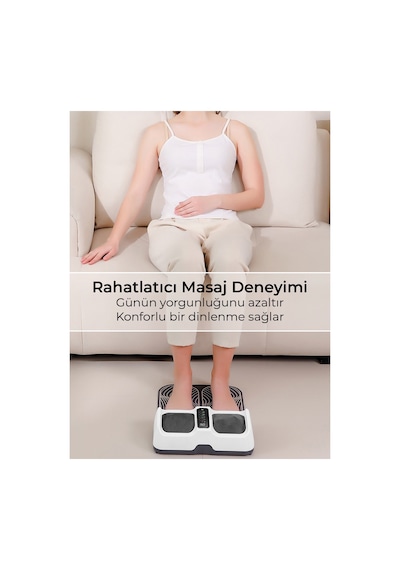 Ems Teknolojili Isıtmalı Ayak Masaj Aleti Çok Fonksiyonlu, Dijital Ekranlı Siyah