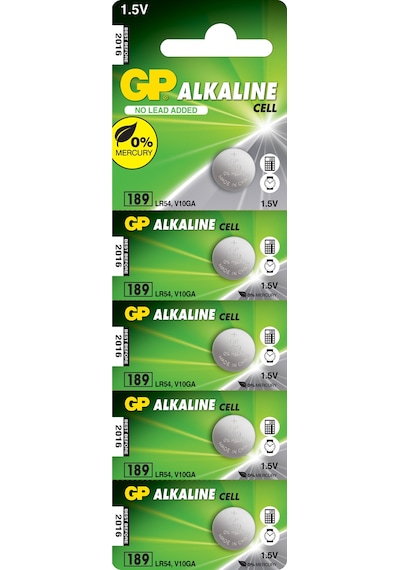 GP 189 LR54 1.5V Alkalin Blister Düğme Pil 5'li