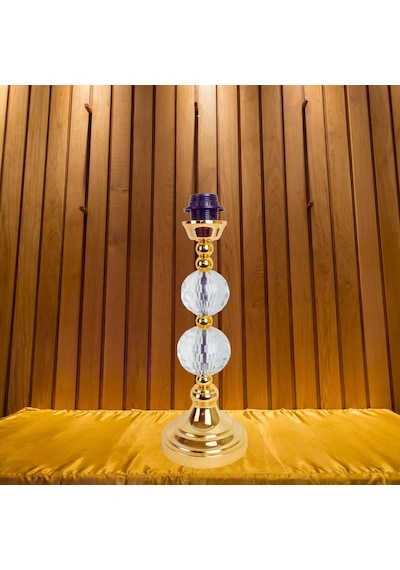 Bordo Abajur Kadife Kumaş Gold Kristal Ayak Ab0770 Diğer