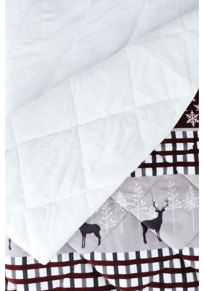 Merinos Comforter Çift Kişilik Yorgan Set - Deer Gri