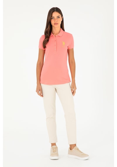 U.S. Polo Assn. Kadın Pembe Basic Polo Yaka Tişört 50280071-VR105