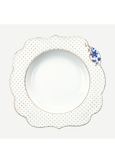 Pip Studio Beyaz Porselen Çukur Tabak 23,5 Cm