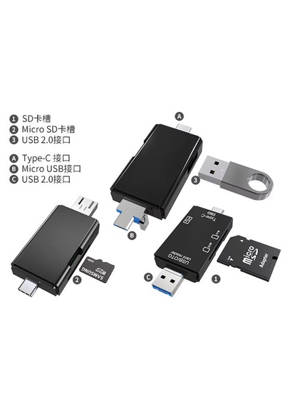 Type-c Otg Kart Okuyucu Usb Hub Sd/tf Hafıza Kart Desteği, Telefon Ve Bilgisayar Uyumlu