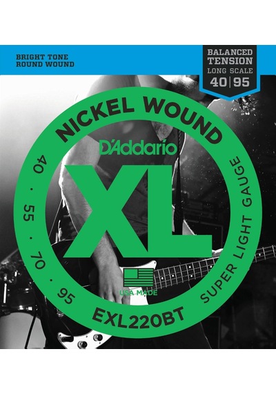 D'addario Exl220bt Xl Nickel Serisi Bas Gitar Tel Seti Super Light - 40-95 - Balanced Tension