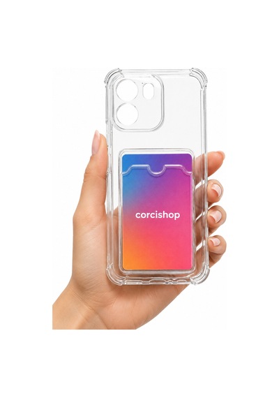 Oppo A6x Uyumlu Kart Koymalı Airbag Darbe Önleyici Şeffaf Silikon Kılıf Şeffaf