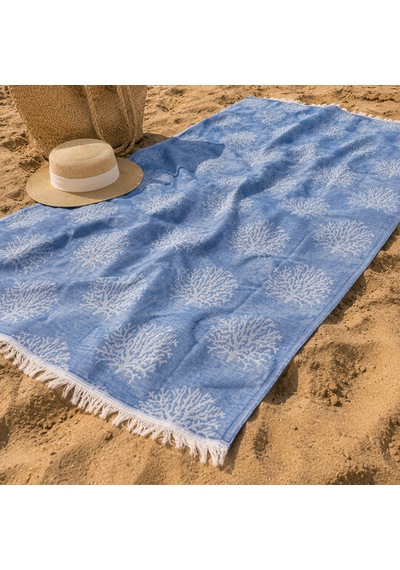 Soft Mercan Peştamal - Mavi - 80x140 Cm