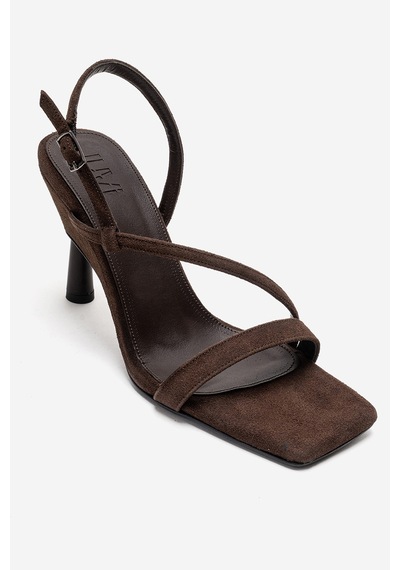 Luvishoes Jolene Kahverengi Süet Kadın Topuklu Ayakkabı