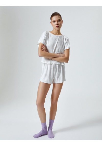 Koton Şortlu Pijama Takımı Puantiyeli Fitilli Kısa Kollu Viskon Lila 4slk40026mk 4SLK40026MK360 Lila Koton Şortlu Pijama Takımı Puantiyeli Fitilli Kısa Kollu Viskon Lila 4slk40026mk 4SLK40026MK360 Lila