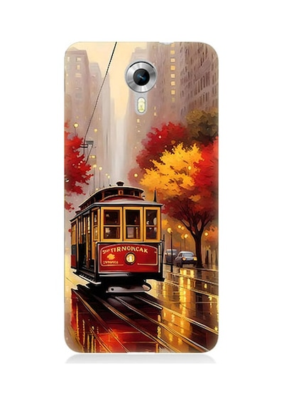 General Mobile Discovery 4g Uyumlu Kırmızı Tramvay Desenli Silikon Kılıf