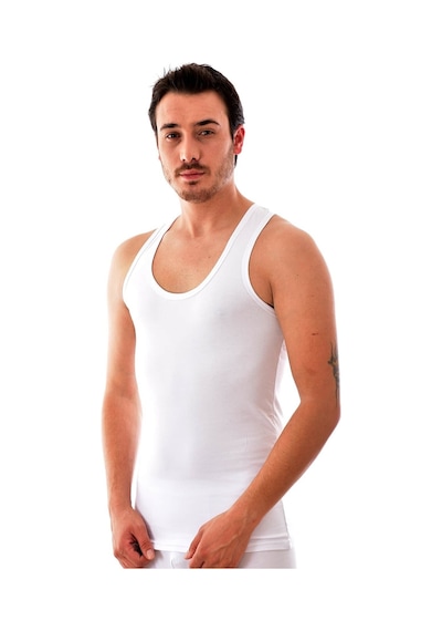 Lukitus Elit 1304 Pamuk Elestan Erkek Spor Atlet Beyaz 3 Adet