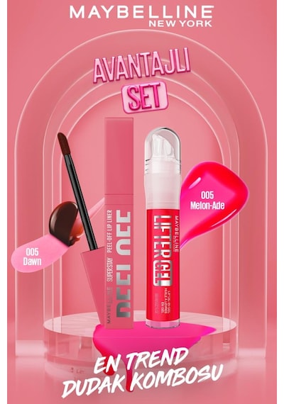 Super Stay Dudak Tinti Peel Off 005 Dawn&lifter Gel Dudak Parlatıcı 005 Melon Ade Dudak Kombo pktpeeloffliftergel5-11366 005 Dawn+005 Melon Ade