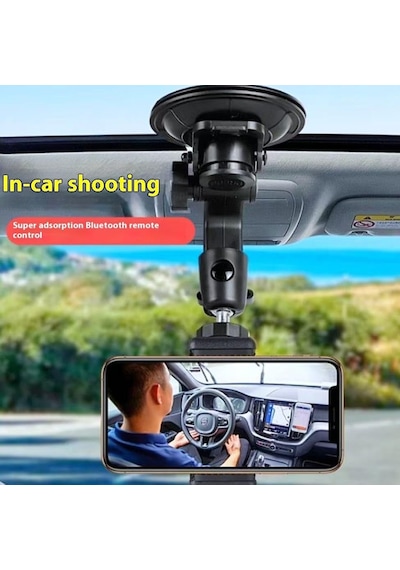 Ayrex Coverzone Vantuzlu Kamera Ve Telefon Tutucu Aparat 1/4 Vida Uyumlu Çok Açılı Ayarlanabilir Tripod Bağlant