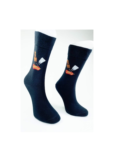 3 Çift Kadın Erkek Unisex Kalın Uzun Çorap 113 Safran Çok Renkli