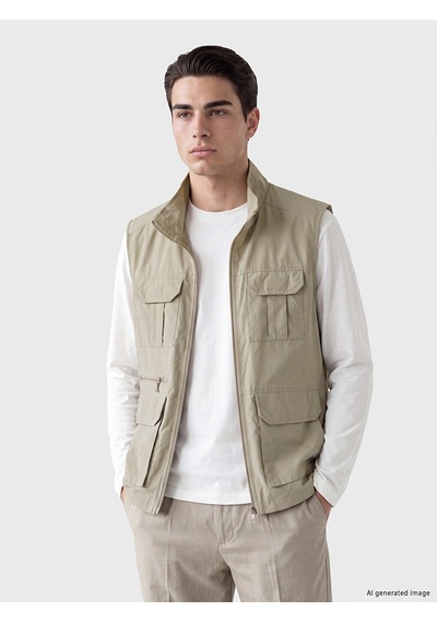 Lcwaıkıkı Classic Bej Regular Fit Dik Yaka Erkek Yelek