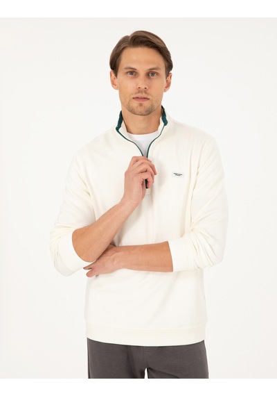 Pierre Cardin Erkek Ekru Sweatshirt 50290662-vr019 Ekru