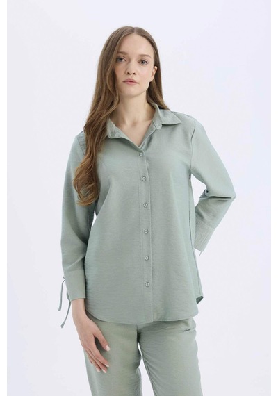 DeFacto Regular Fit Basic Düz Uzun Kollu Gömlek C3819AX25SPGN1110