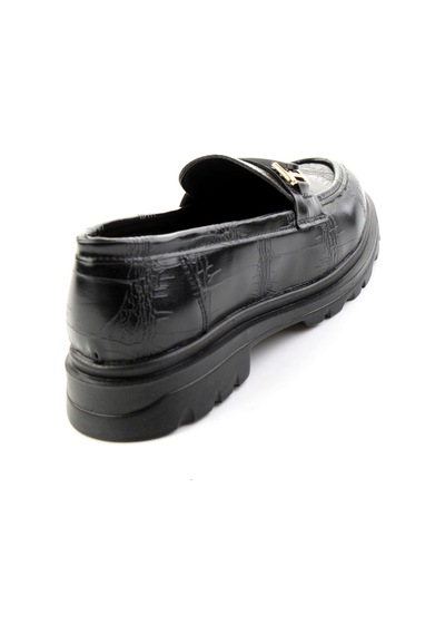 Siyah Kroko Kadın Loafer Ayakkabı K01179828111