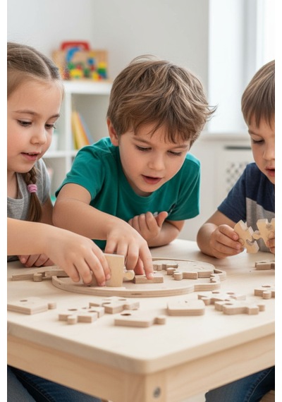 Ahşap Eğitici Kafa Puzzle Model Yapboz