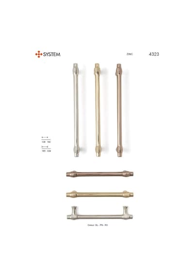 System Mobilya Kulbu Rose Renk 192mm Kulp Sy4323 0192 Rs Çok Renkli