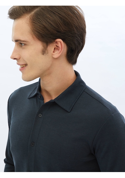 Kip Lacivert Düz Regular Fit Casual Gömlek 4112002 Lacivert