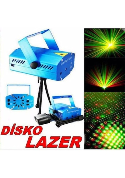 Disko Parti Festival Aydınlatma Mini Lazer Işık Show Cihazı