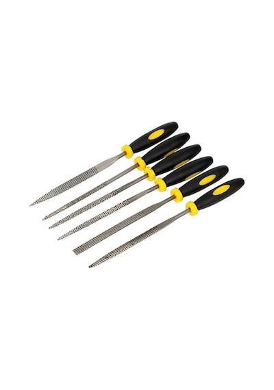 Mini Eğe Seti Çelik Törpü Takımı 6 Parça Ahşap Set Üçgen Kare Düz Yuvarlak Çok Amaçlı Hobi Set