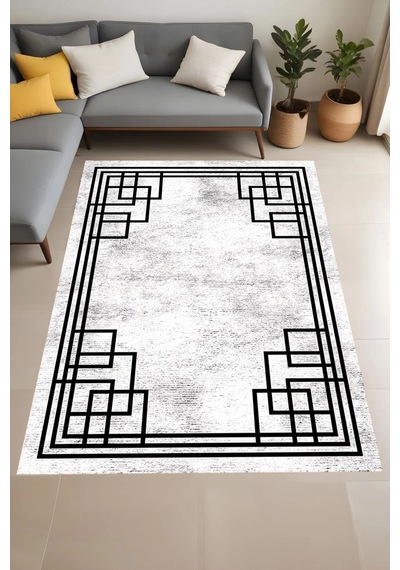 Eliana Home Dijital Baskı Yıkanabilir Kaymaz Taban Salon Halısı Ve Yolluk Rvg0944-fnl179 Siyah