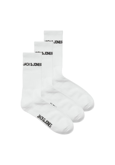 Jack & Jones Erkek Logo Detayli 3'lü Çorap Paketi - 12260083 White