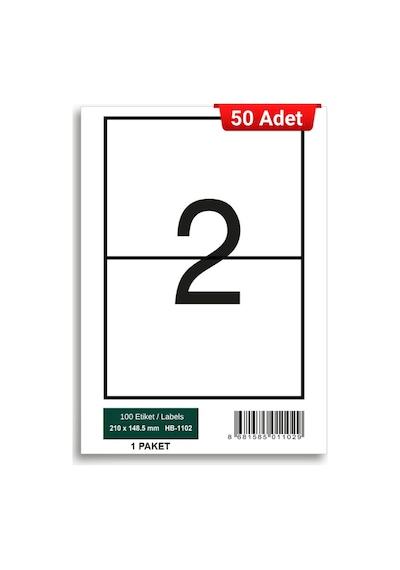 Herboy Hb-1102 210 X 148,5 Mm A4 Baskılı Laser Etiket 50 Adet