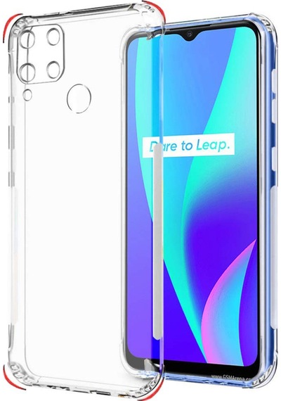 Realme C25s Uyumlu Kapak Kamera Korumalı Antişok Airbag Köşe Korumalı Silikon Şeffaf Kılıf