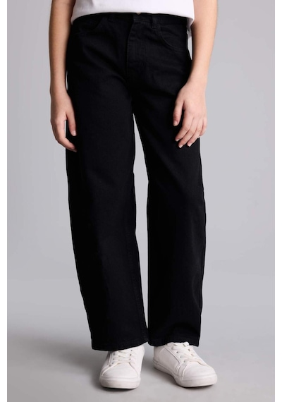 Defacto %100 Pamuk Baggy Fıt Jean Pantolon Kız Çocuk H6075a826spnm36 Antrasit-nm36