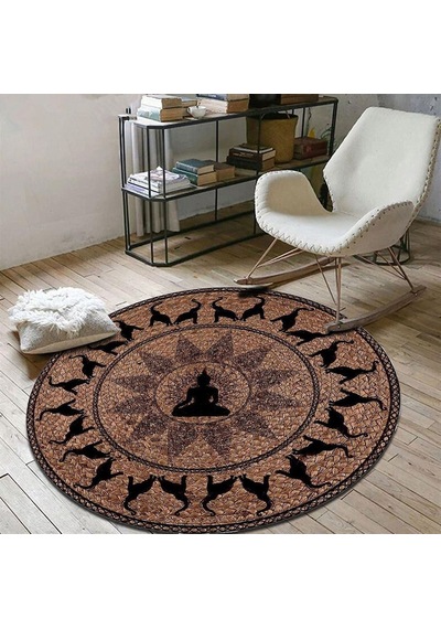 Jüt Yuvarlak Hasır Halı Yolluk Salon Oda Mutfak Halısı Ks-1033