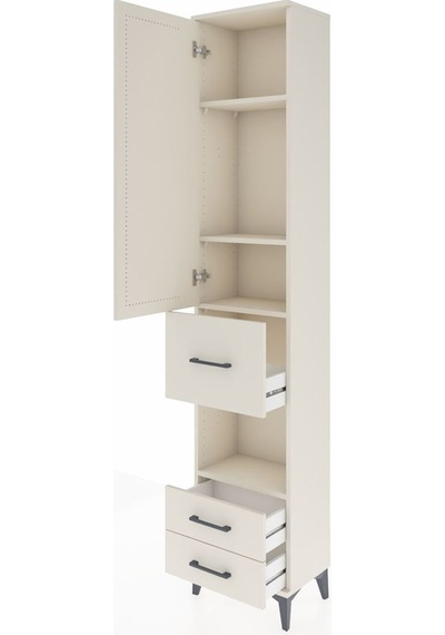 Arges Dolap 4 Raflı 3 Çekmeceli Tek Kapaklı 44x30x221 Aytaşı-... Aytaşı