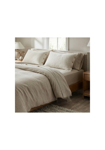 Cloud Rest 4 Kat Müslin Yastık Kılıfı 2'li Set 50x70 Cm %100 Pamuk Nefes Alan Yumuşak Dokulu Bej