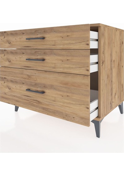 Kronos Şifonyer 3 Çekmeceli 88x59x80 Çam-çam Çam